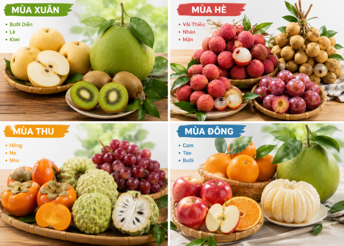 Các loại trái cây theo mùa xuân hè thu đông tại Việt Nam