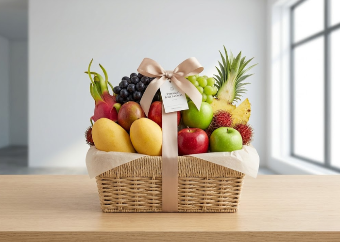 giỏ hoa quả mùa hè làm quà biếu
