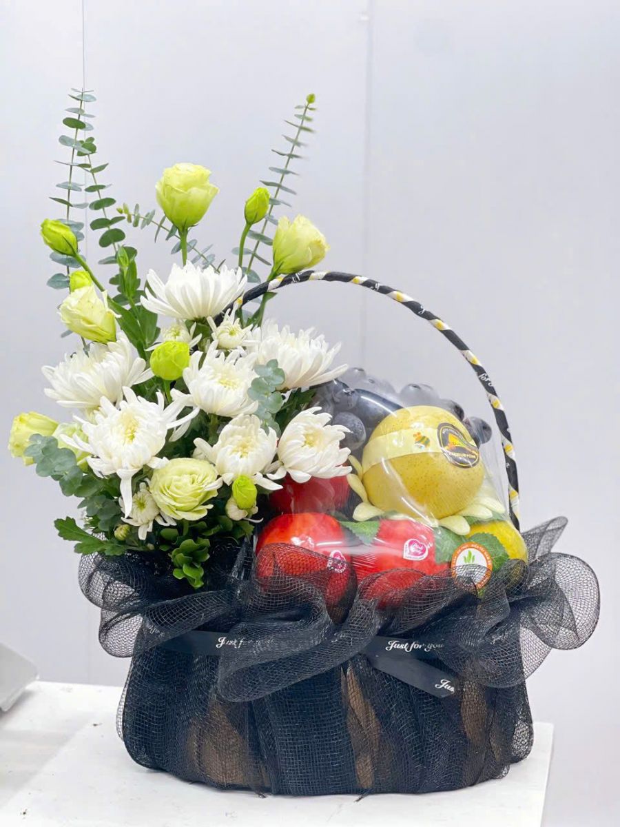 Mẫu giỏ hoa quả phing2 viếng