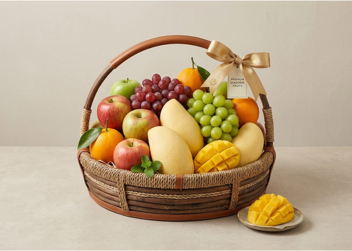 giỏ hoa quả từ trái cây theo mùa đẹp