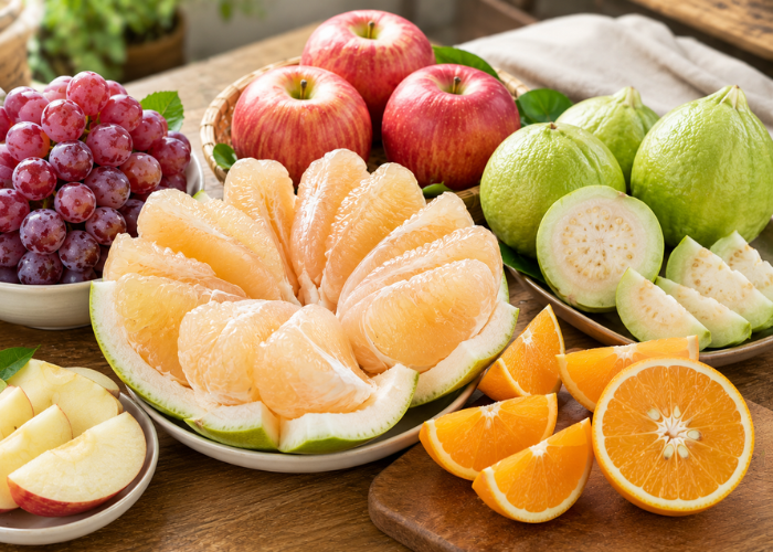 Trái cây mùa thu giàu vitamin C chất xơ và chất chống oxy hóa
