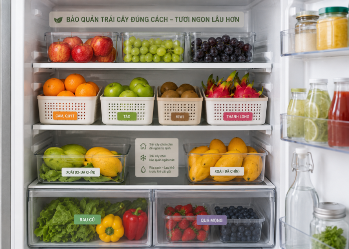 Mẹo giúp bảo quản trái cây tươi lâu và giữ dinh dưỡng