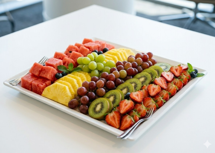khay hoa quả gọt sẵn dùng cho tiệc trà teabreak văn phòng