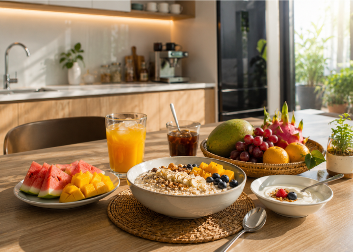 Thực đơn healthy với trái cây theo mùa