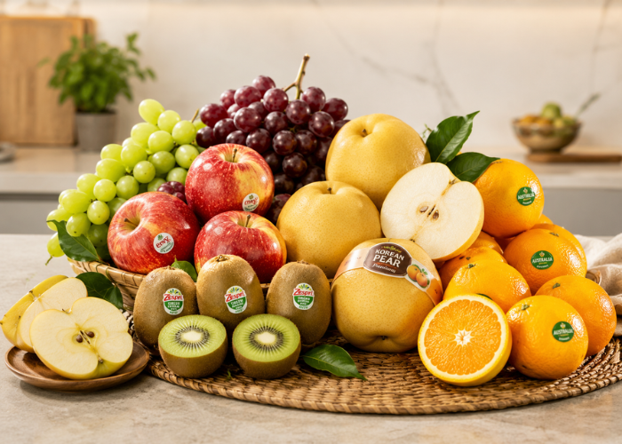 Táo nhập khẩu, lê Hàn Quốc, kiwi New Zealand, nho Mỹ và cam Úc được ưa chuộng trong tháng 10.