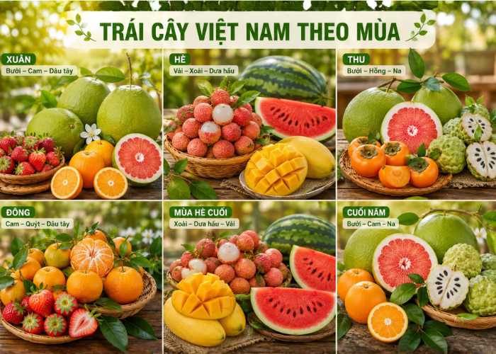 Các loại trái cây theo mùa phổ biến tại Việt Nam